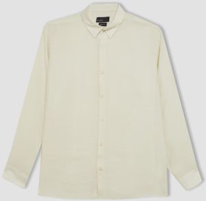 DEFACTO Relax Fit Polo Neck Poplin Long Sleeve Shirt