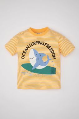 DEFACTO Baby Boy Shark Printed Short Sleeve T-Shirt