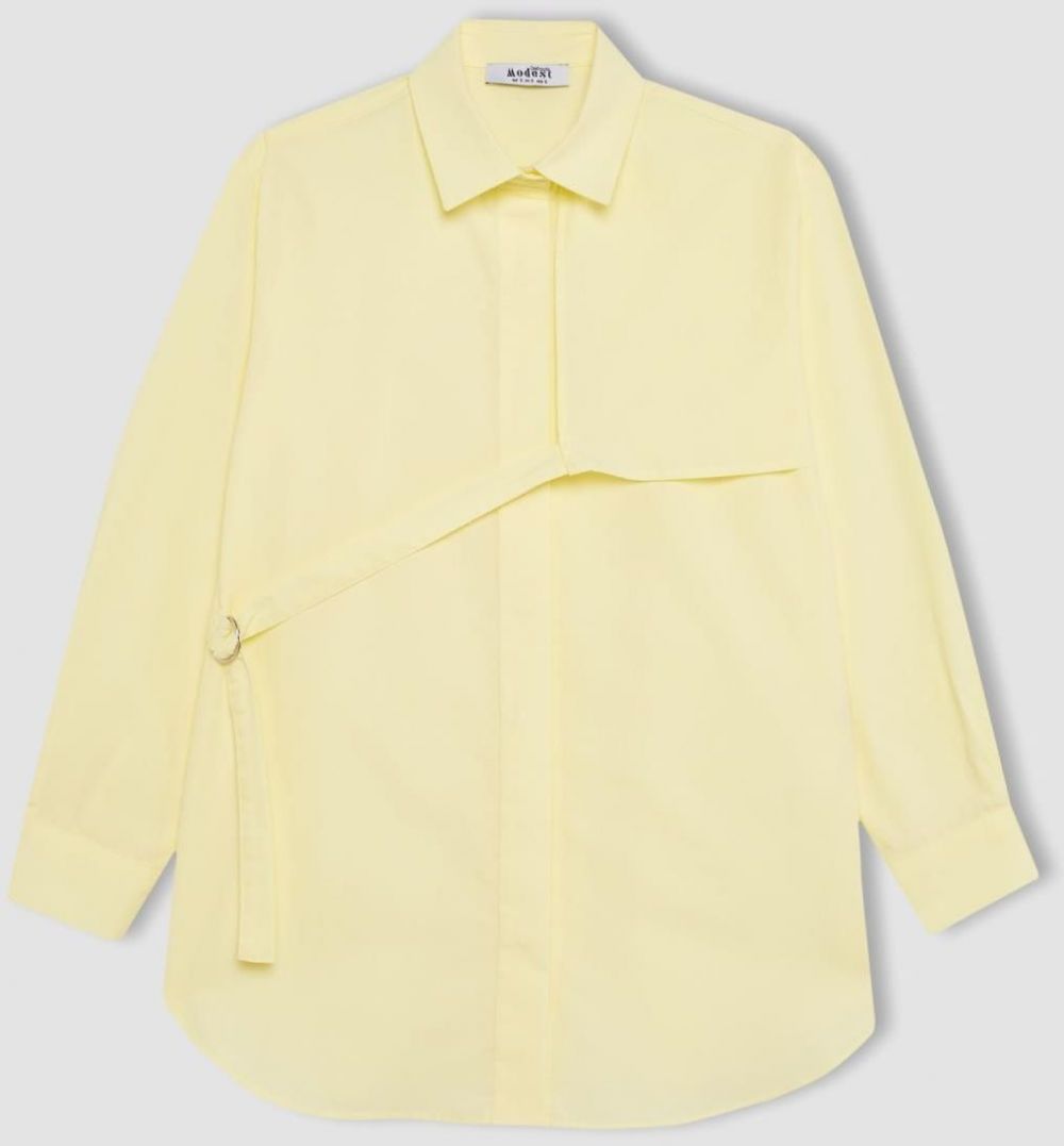 DEFACTO Relax Fit Terry Cotton Long Sleeve Shirt Tunic