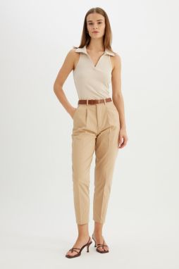 DEFACTO Carrot Fit High Waist Short Leg Gabardine Trousers