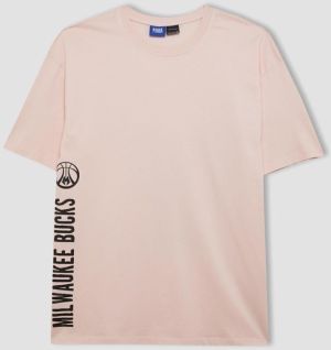 DEFACTO Fit Nba Milwaukee Bucks Boxy Fit Crew Neck Short Sleeve T-Shirt