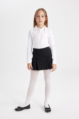 DEFACTO Girls Black Twill School Skirt