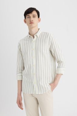 DEFACTO Regular Fit Striped Cotton Long Sleeve Shirt