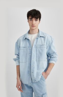 DEFACTO Oversize Fit Long Sleeve Jean Shirt