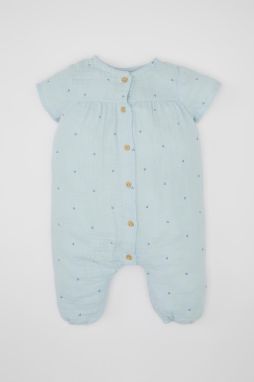 DEFACTO Baby Girl Newborn Short Sleeve Polka Dot Muslin Jumpsuit