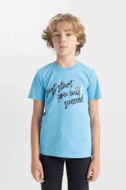 DEFACTO Boy's Crew Neck Printed Short Sleeve T-Shirt