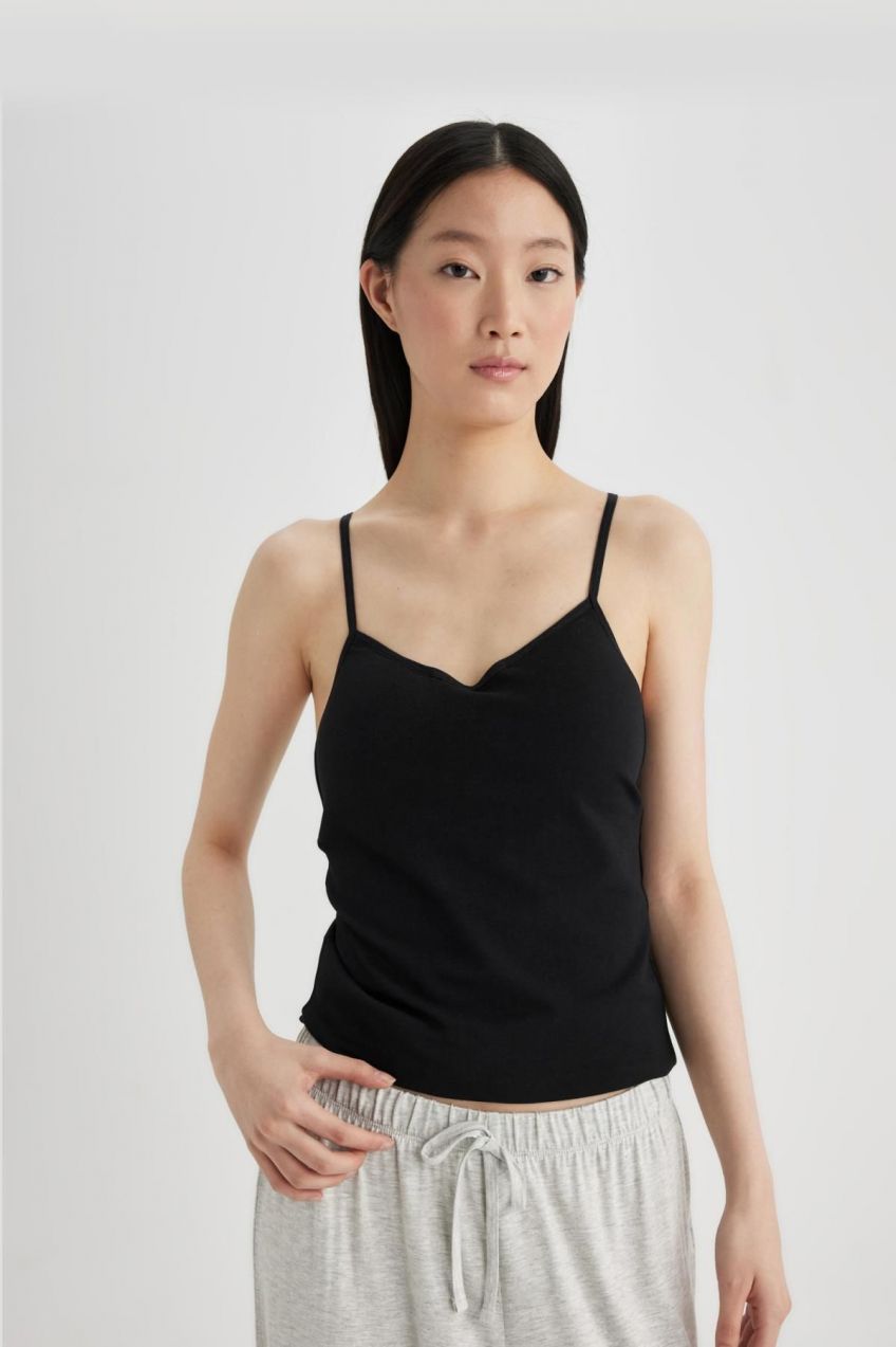 DEFACTO Fall in Love Rope Strap Padded Cotton Undershirt
