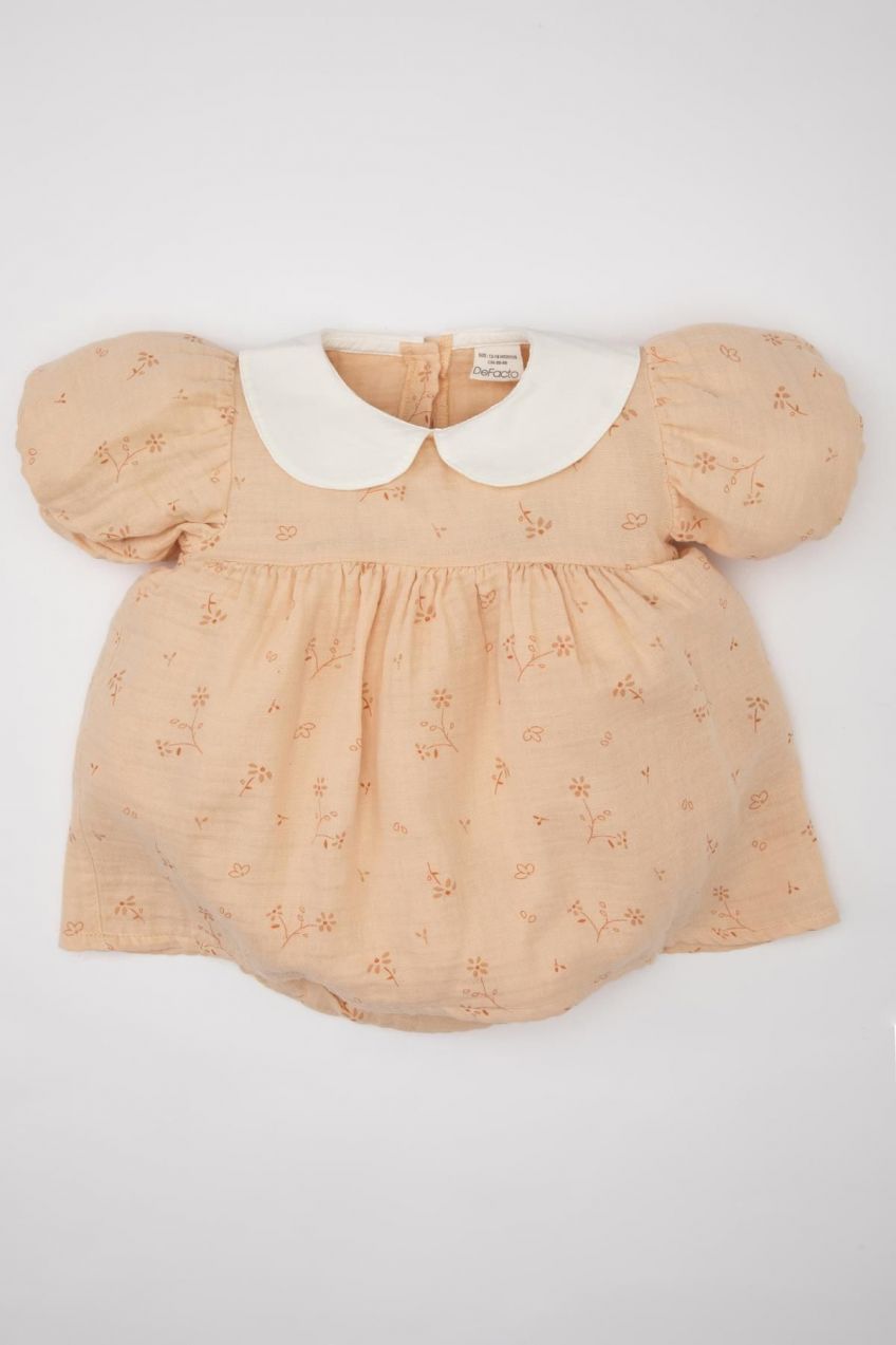 DEFACTO Baby Girl Newborn Floral Muslin Jumpsuit
