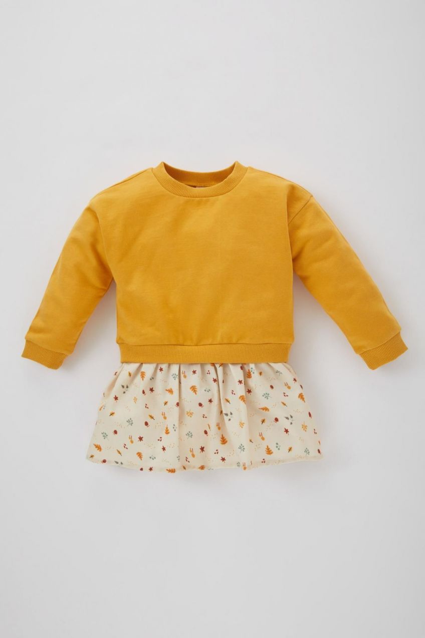 DEFACTO Baby Girl Floral Long Sleeve Dress