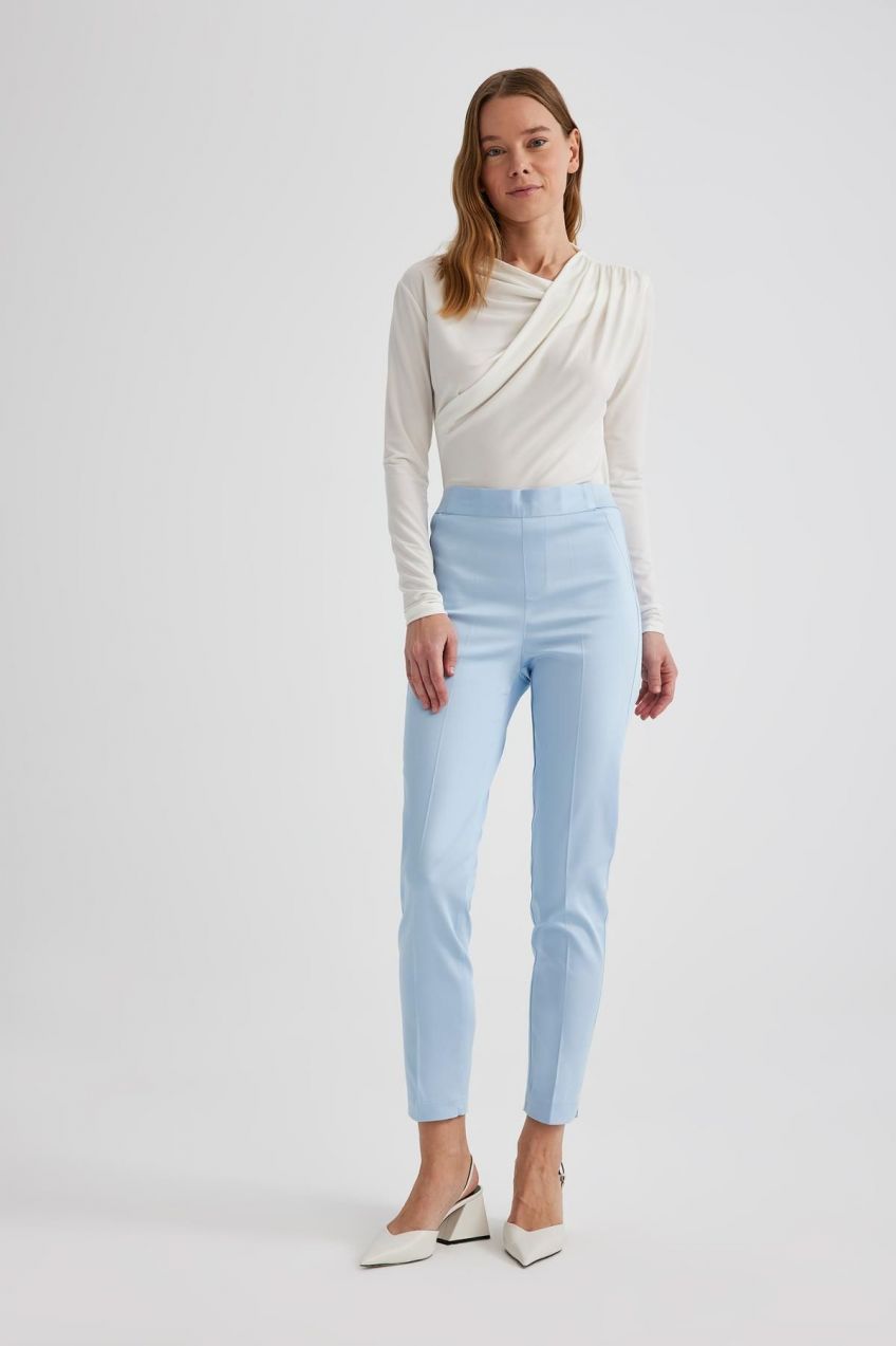 DEFACTO Cigarette Normal Waist Straight Leg Satin Trousers