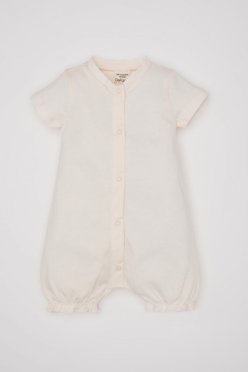 DEFACTO Baby Girl Newborn Short Sleeve Combed Cotton Jumpsuit