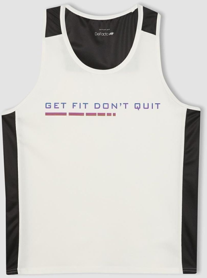 DEFACTO Fit Slim Fit Printed Crew Neck Athlete Undershirt