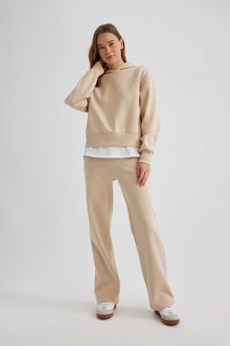 DEFACTO Straight Fit High Waist Thick Sweatpants with Pockets