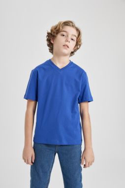 DEFACTO Boy's V-Neck Short Sleeve T-Shirt