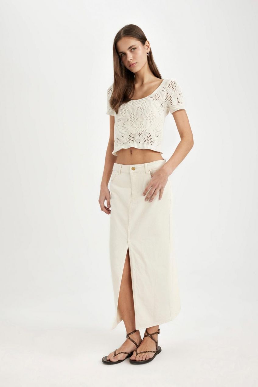 DEFACTO Slit Maxi Jean Skirt