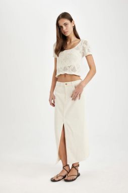 DEFACTO Slit Maxi Jean Skirt