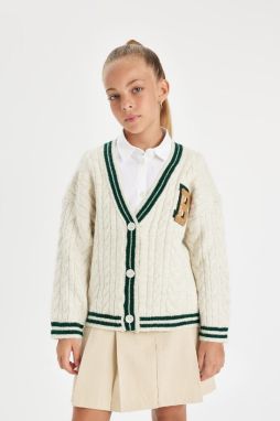 DEFACTO Girl's V-Neck Buttoned School Cardigan