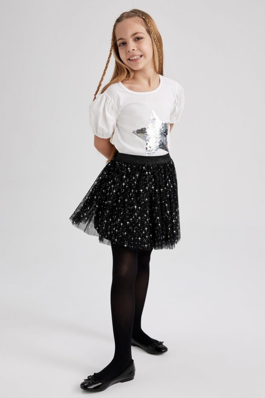 DEFACTO Girl's Black Tulle Skirt