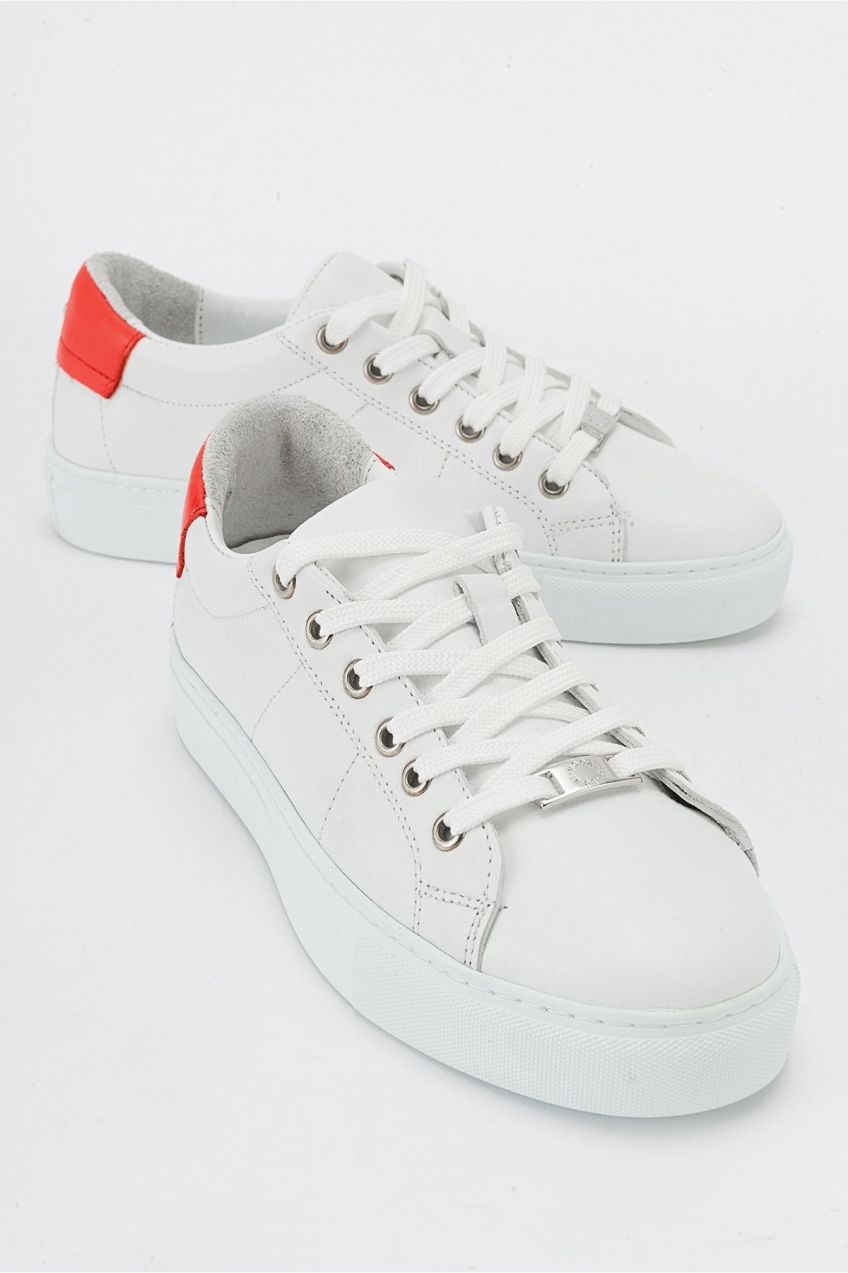 LuviShoes AYVERIE Women's White Genuine Leather Sneakers