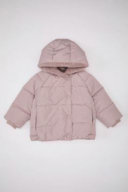 DEFACTO Baby Girl Water Repellent Double-Sided Hooded Faux Für Lined Coat