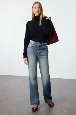 Trendyol Light Blue High Waist Wide Leg Jeans