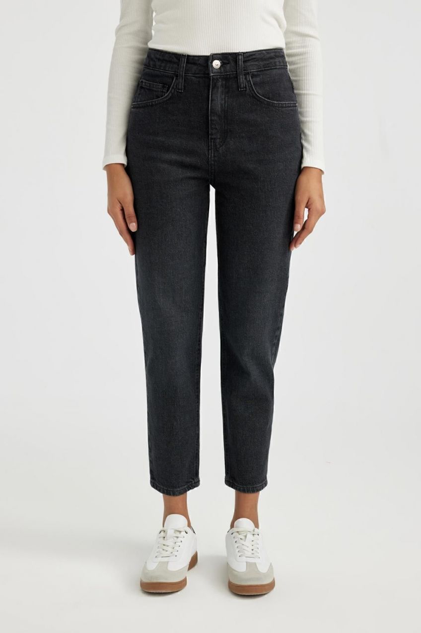 DEFACTO Comfort Mom Fit High Waist Ankle Length Jean Trousers