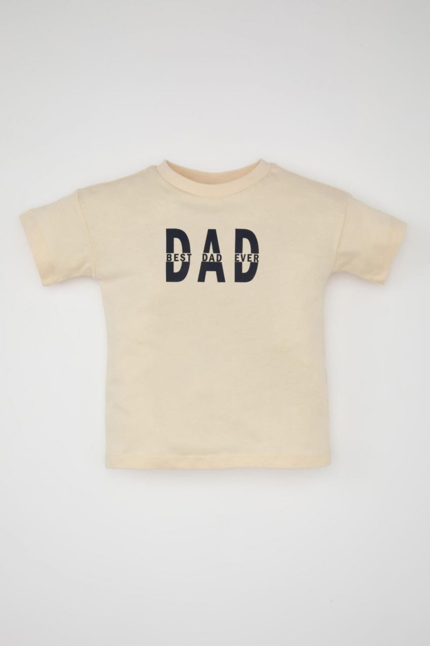 DEFACTO Baby Boy Crew Neck Printed Short Sleeve T-Shirt