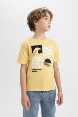 DEFACTO Boy's Crew Neck Printed Short Sleeve T-Shirt