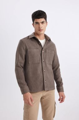 DEFACTO Regular Fit Polo Collar Cotton Long Sleeve Shirt
