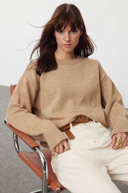 Trendyol Mink Soft Textured Oversize/Wide Fit Knitwear Sweater