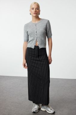 Trendyol Gray Cotton Wool Knitwear Cardigan