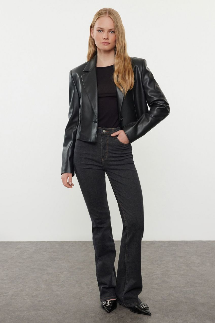 Trendyol Black High Waist Flare Jeans