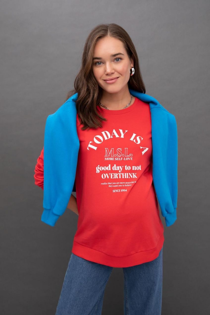 DEFACTO Regular Fit Printed Maternity Sweatshirt