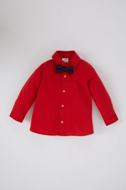 DEFACTO Baby Boy Red Long Sleeve Bow Tie 2-Piece Set
