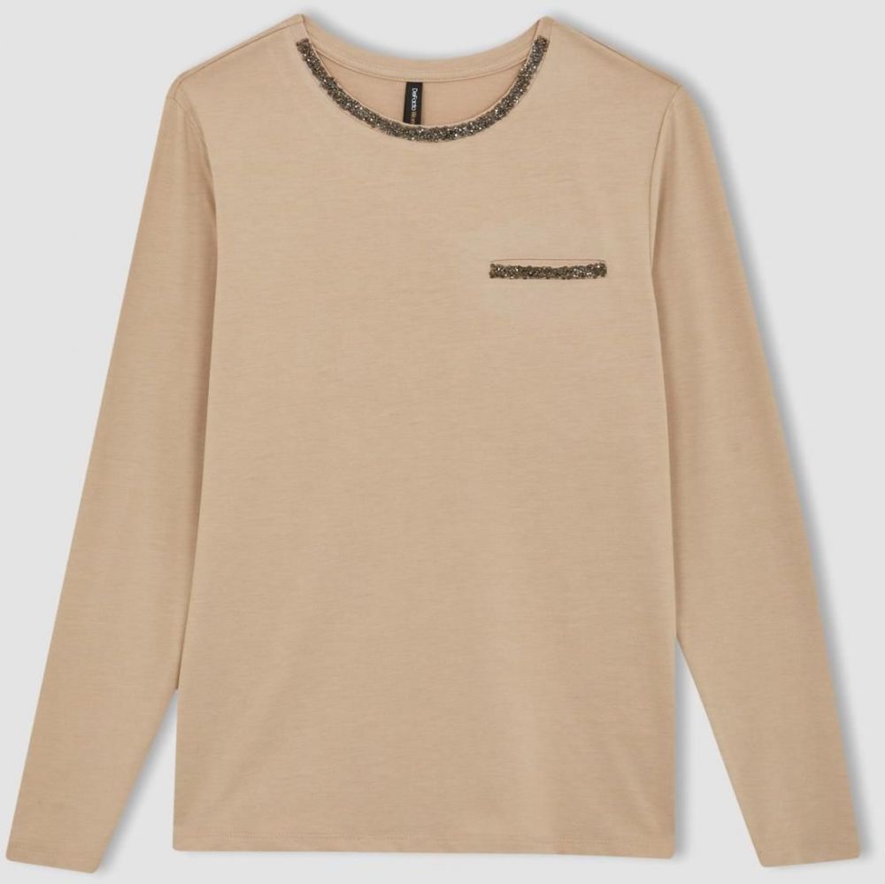 DEFACTO Regular Fit Crew Neck Long Sleeve T-Shirt