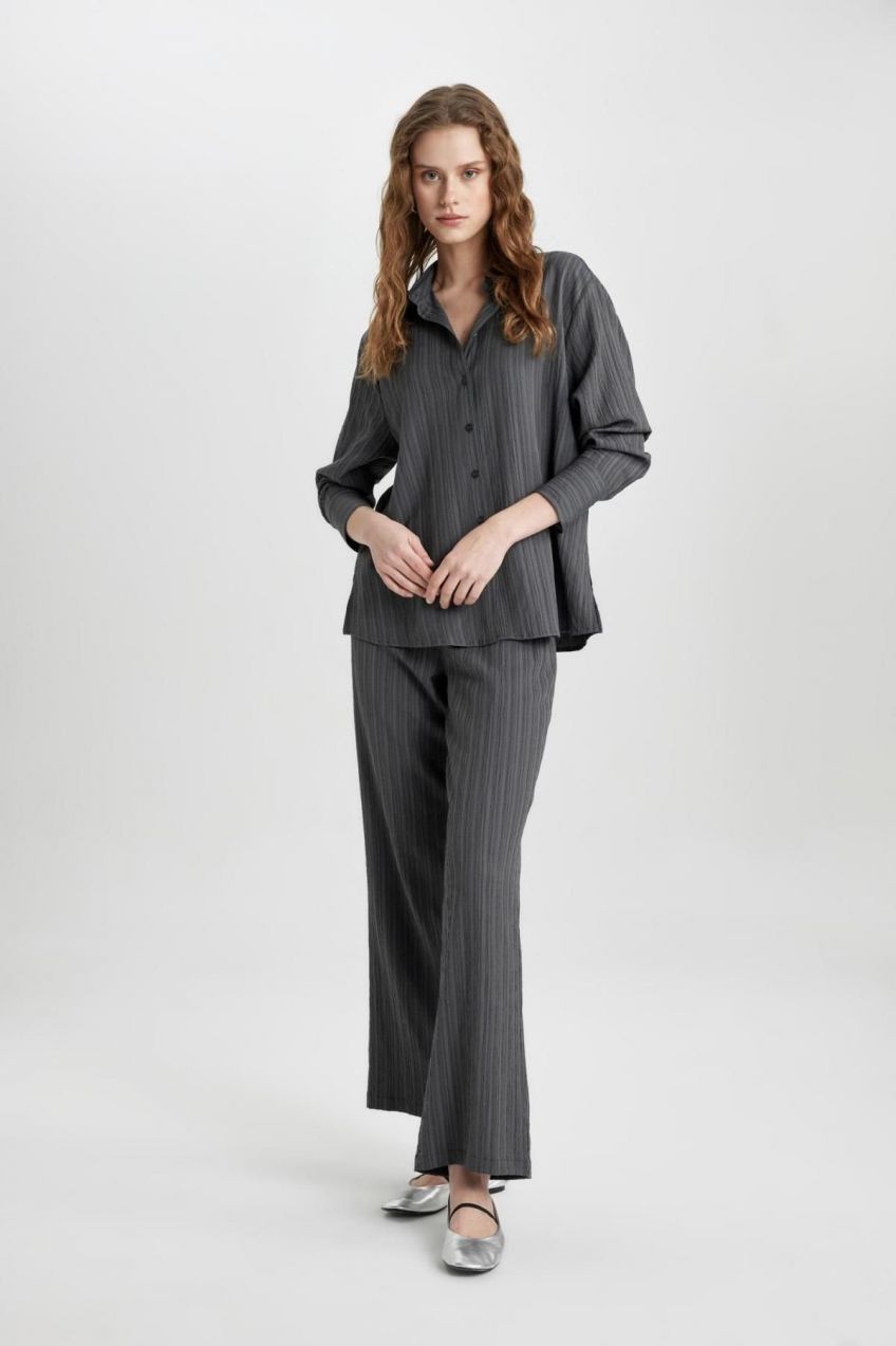 DEFACTO Wide Leg Pocket High Waist Wide Leg Long Length Trousers