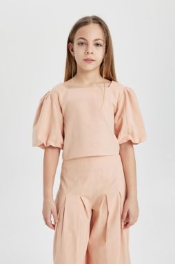 DEFACTO Girls' Short Sleeve Blouse