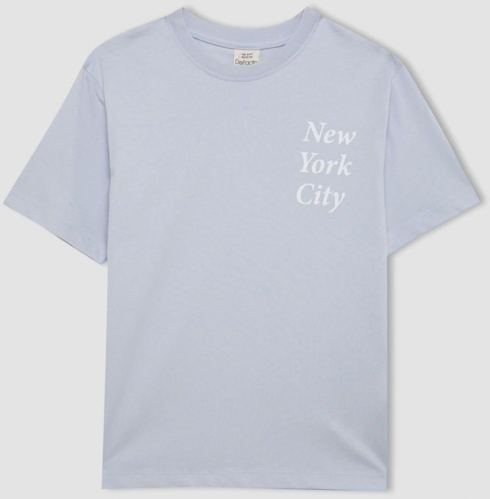 DEFACTO Boy's Crew Neck Printed Short Sleeve T-Shirt