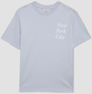 DEFACTO Boy's Crew Neck Printed Short Sleeve T-Shirt