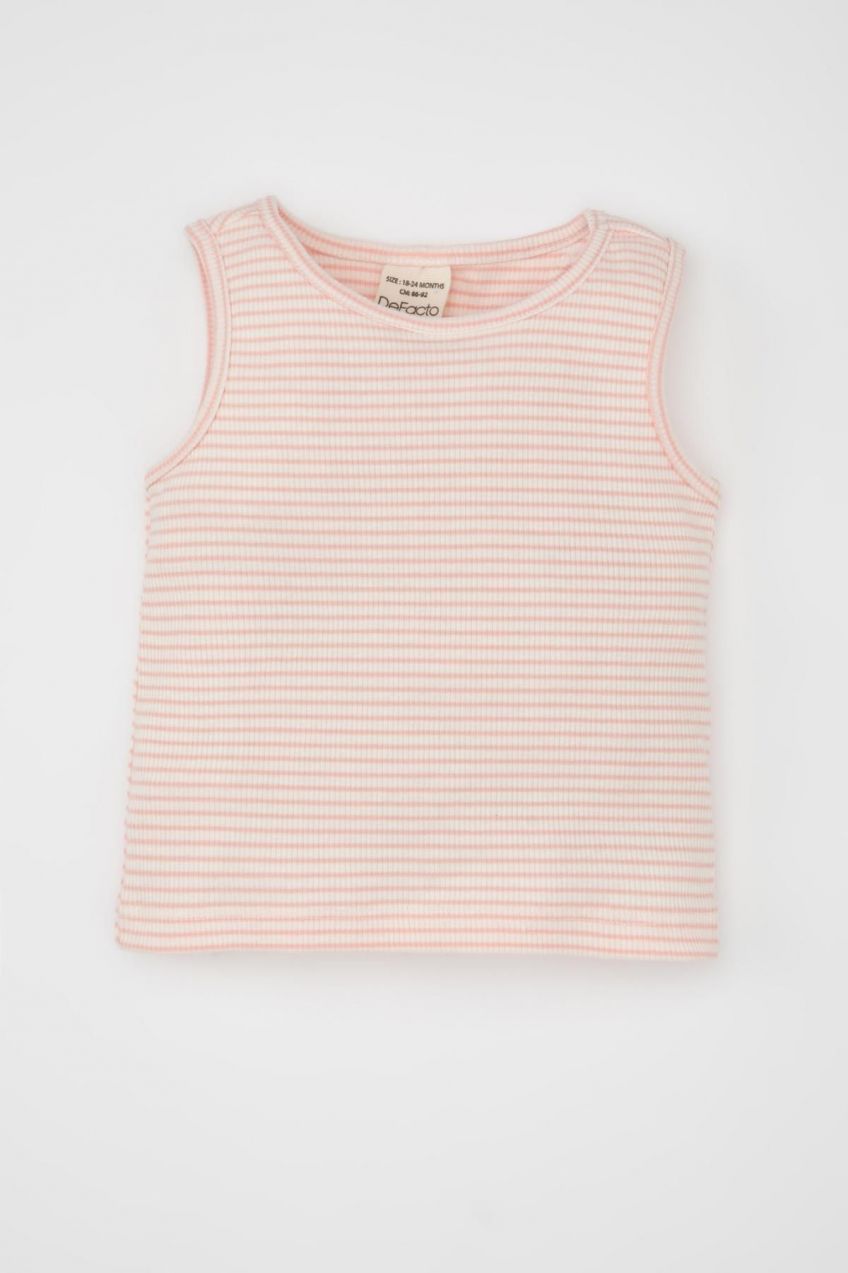 DEFACTO Baby Girl Crew Neck Striped Undershirt
