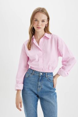 DEFACTO Oversize Fit Striped Poplin Long Sleeve Shirt
