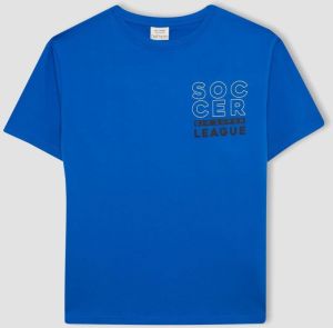 DEFACTO Boy's Crew Neck Printed Short Sleeve T-Shirt