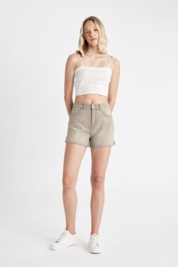 DEFACTO Mom Fit High Waist Jean Shorts