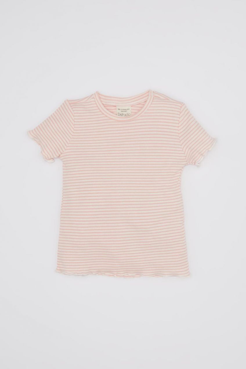 DEFACTO Baby Girl Striped Ribbed Camisole Short Sleeve T-Shirt