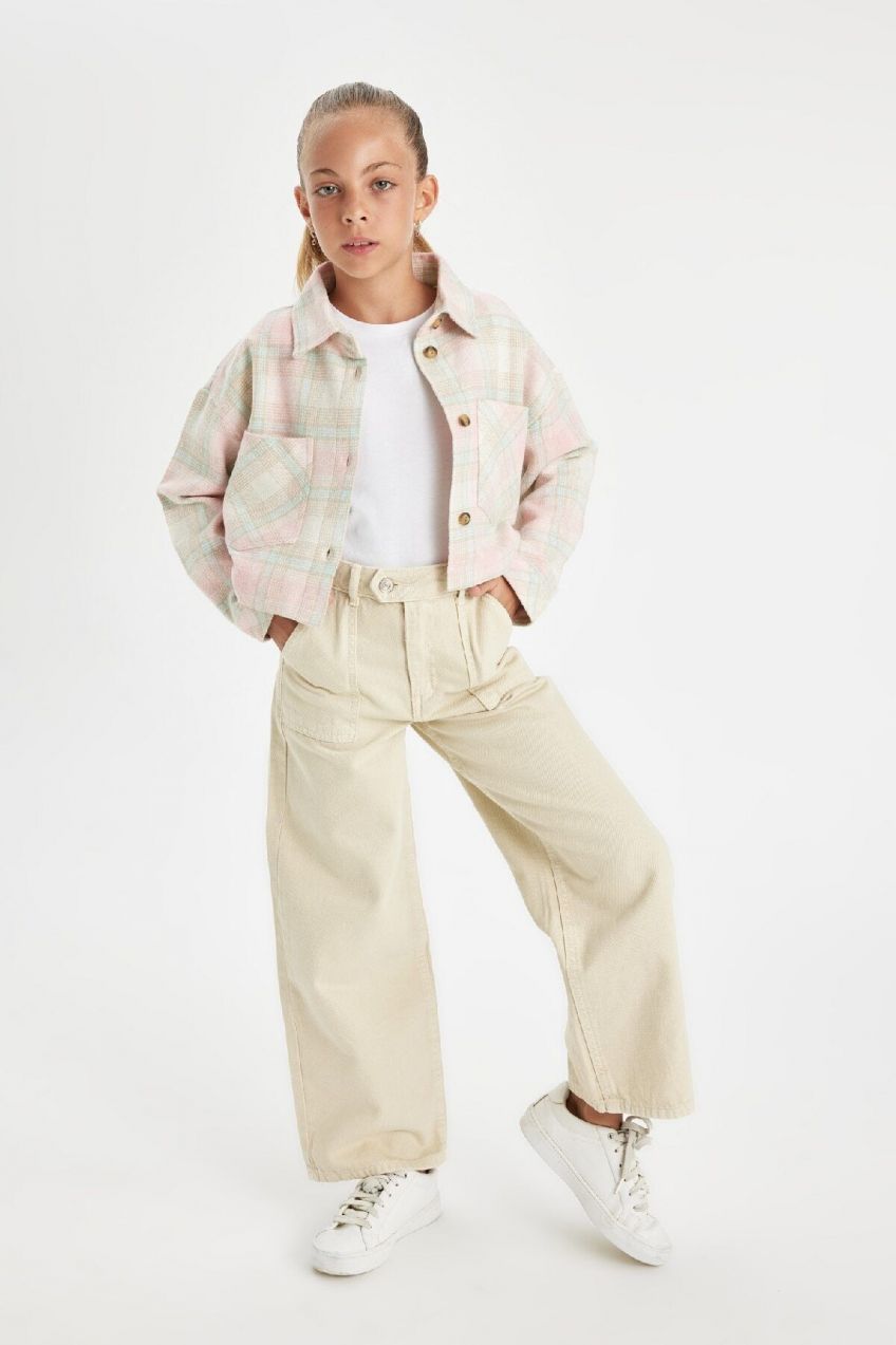 DEFACTO Girls Wide Leg Wide Leg Cotton Trousers