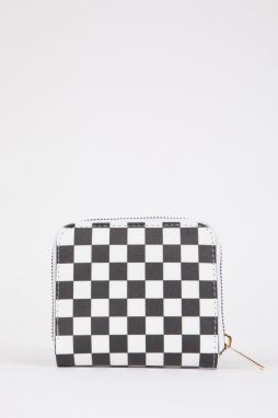 DEFACTO Women's Checkerboard Patterned Faux Leather Wallet