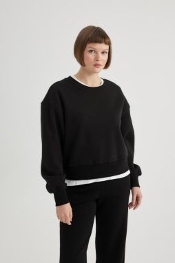 DEFACTO Relax Fit Crew Neck Thick Sweatshirt