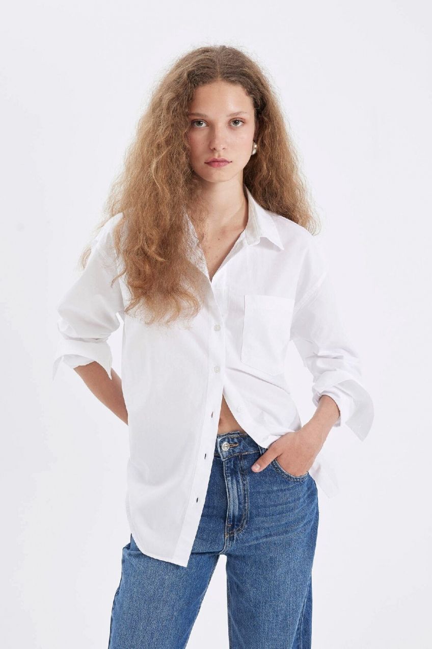 DEFACTO Oversize Fit Poplin Long Sleeve Shirt