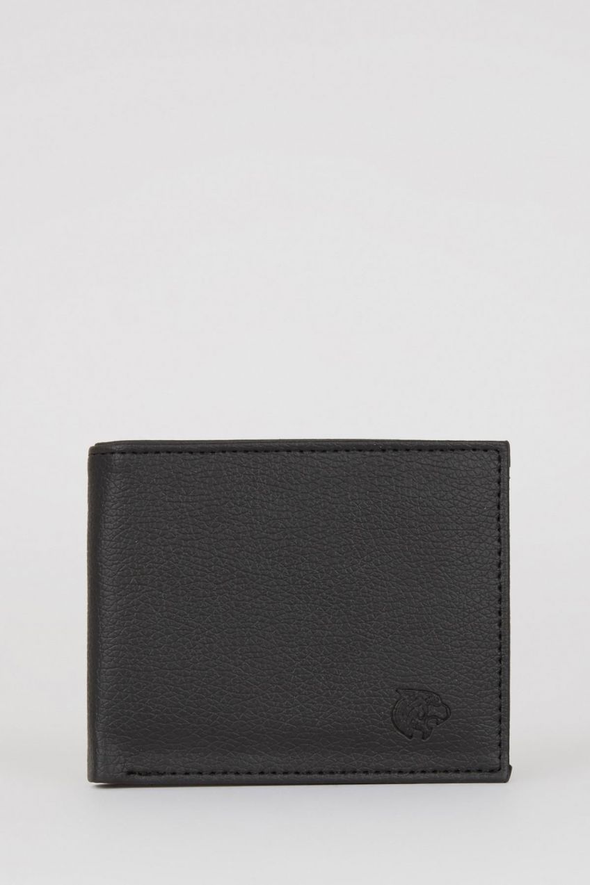 DEFACTO Men's Printed Faux Leather Wallet