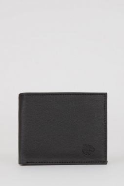 DEFACTO Men's Printed Faux Leather Wallet